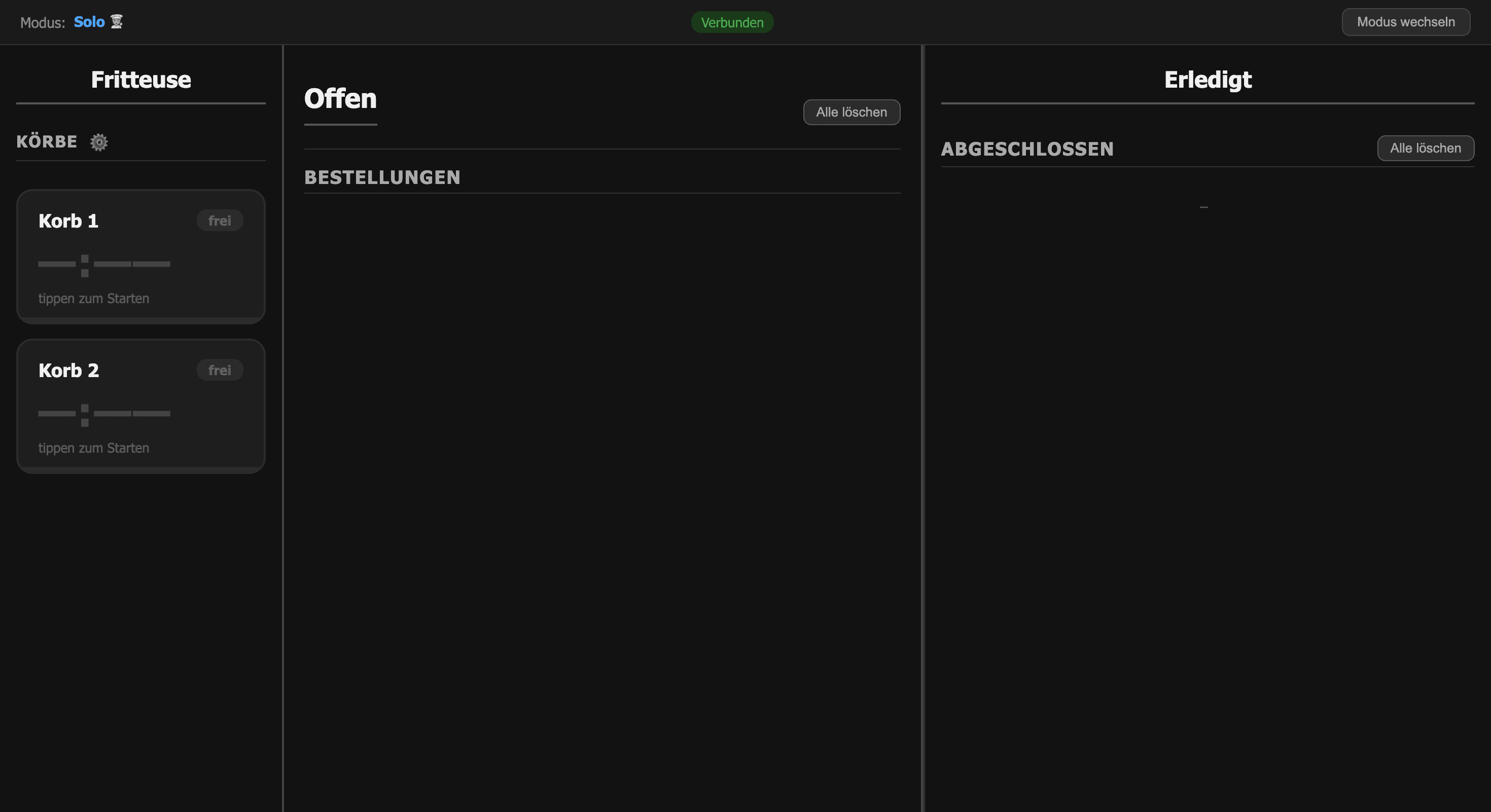 Kitchen Display System für Foodtruck Screenshot